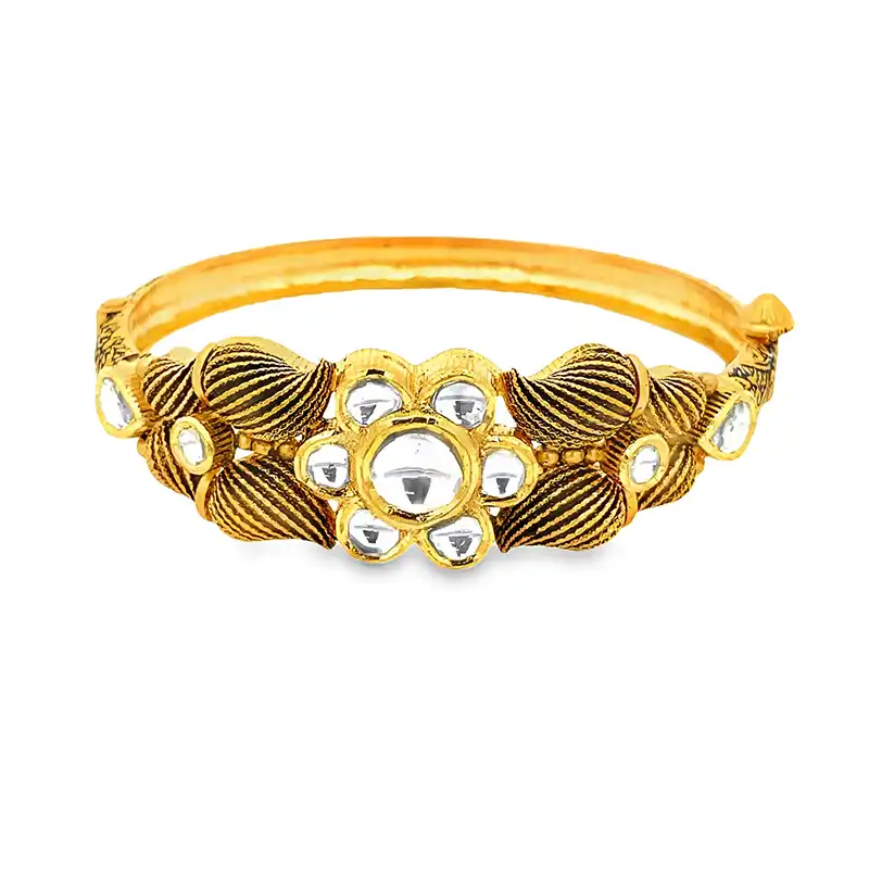 22K Gold Fashion Bangle - Free size